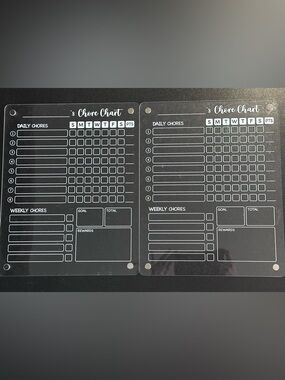 Magnetic Dry Erase Chore Chart - Black & White